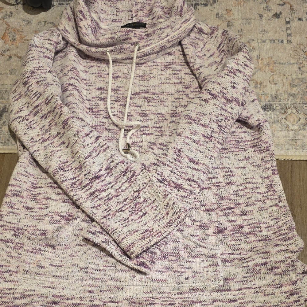 Cozy Purple and Cream Women's Sweater